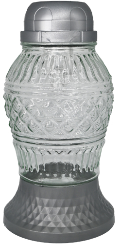 Wysoki Znicz Solarny LED 21 cm – ZNICZE EKO, Wodoodporny, SREBRNY 503 SR