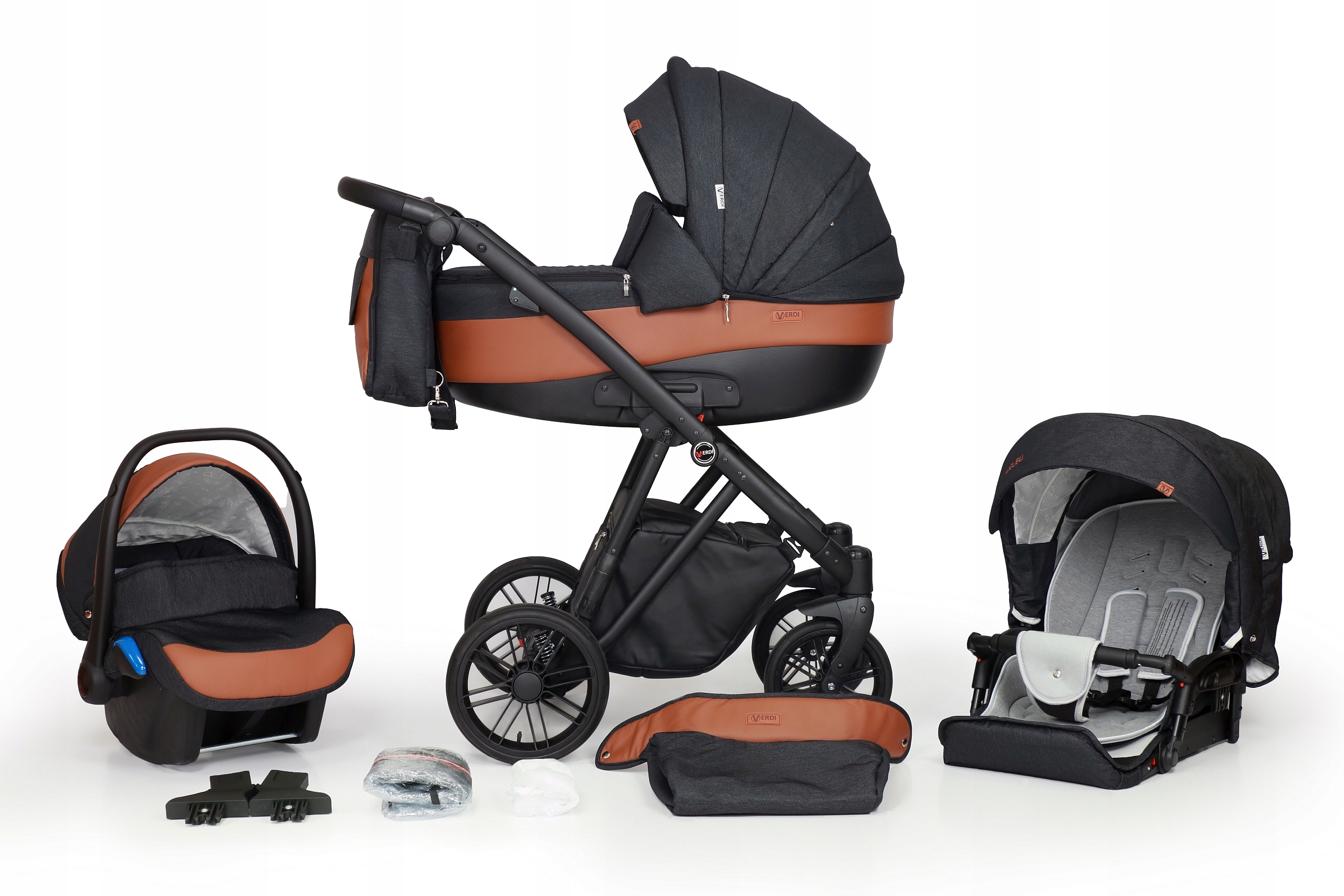 WÓZEK DZIECIĘCY VERDI MELBU 3W1 + AKCESORIA