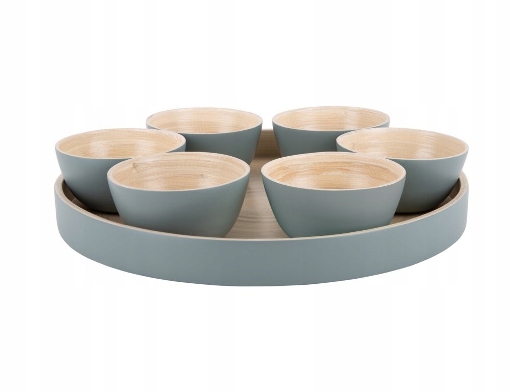 Sada misiek na občerstvenie Puro 6 ks tácka, zelená farba