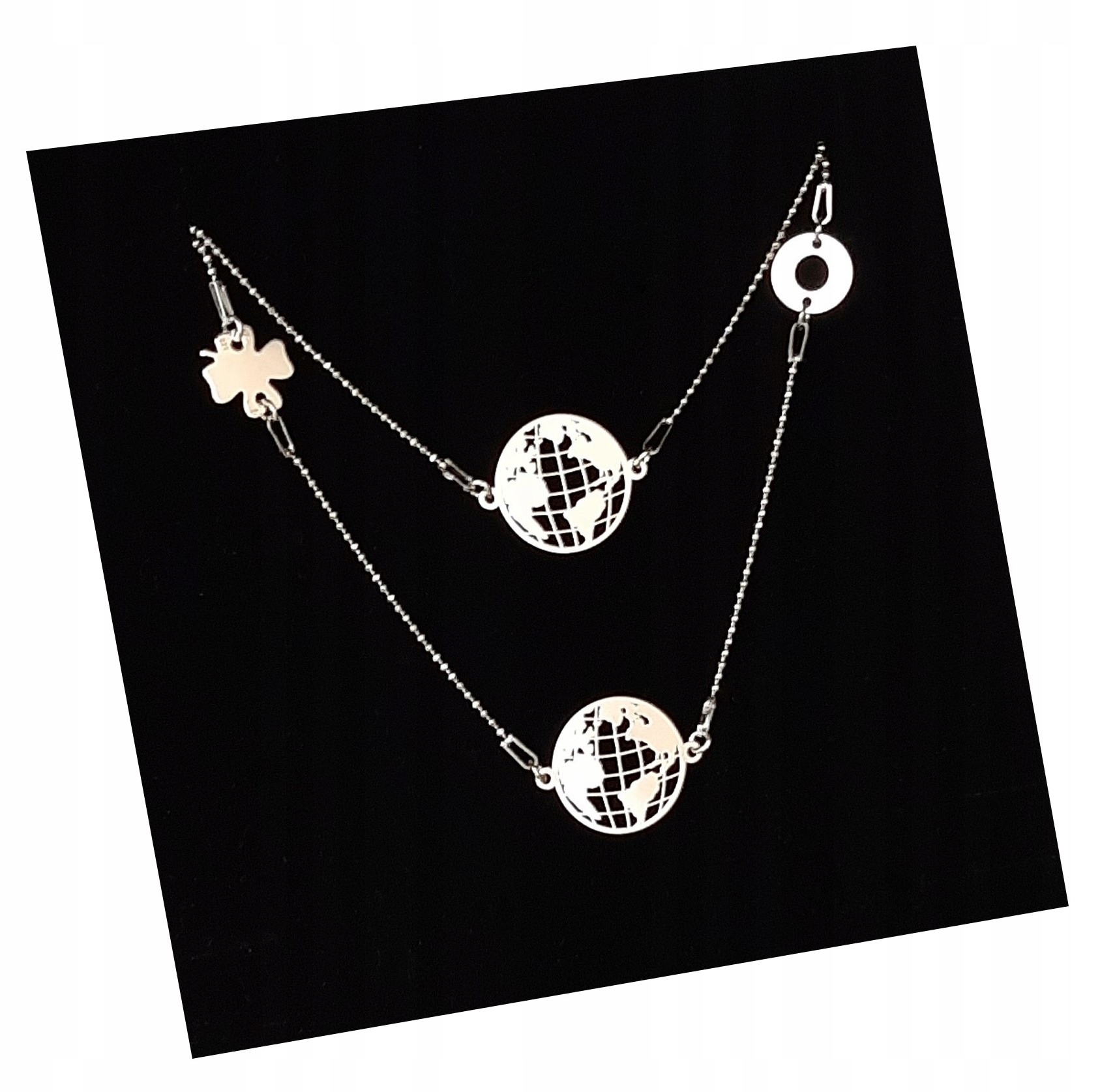 

Komplet Celebrytka 3 Zawieszki kula ziemska ziemia