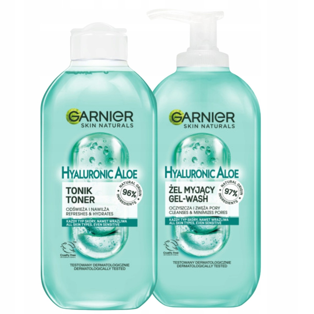 Garnier Hyaluronic Aloe Čistící Gel a tonikum Extrakt z aloe 200 Ml