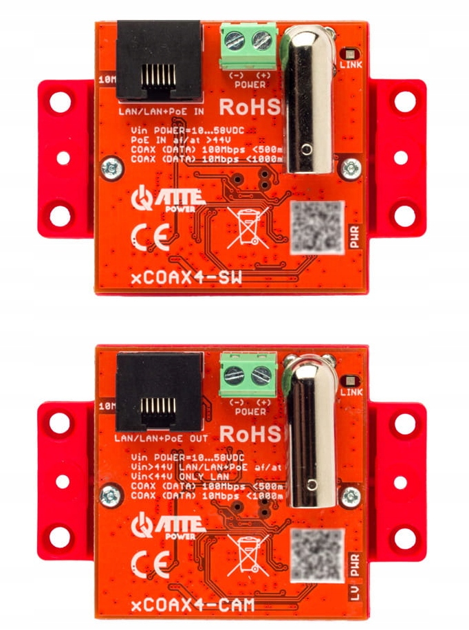 Zestaw Konwerterów xCOAX4-SET Transmisja Ethernet Poe IP20 Atte