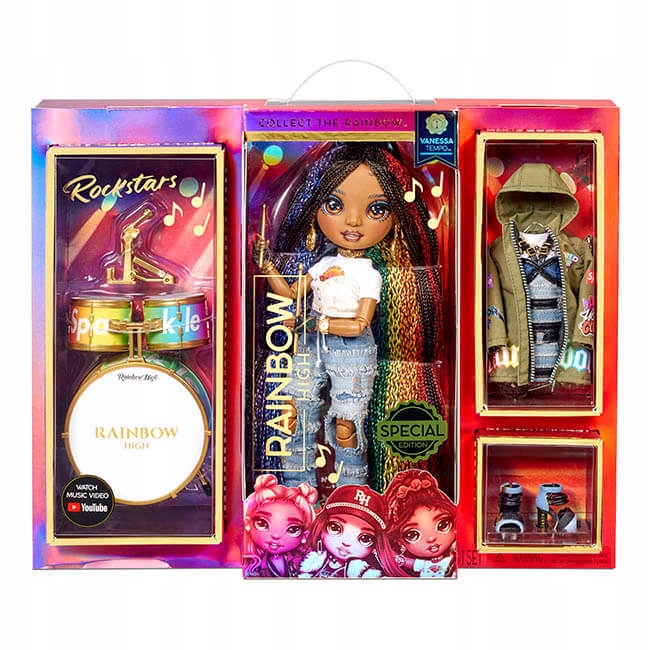 

Rainbow High RockStar lalka Vanessa Tempo perkusja