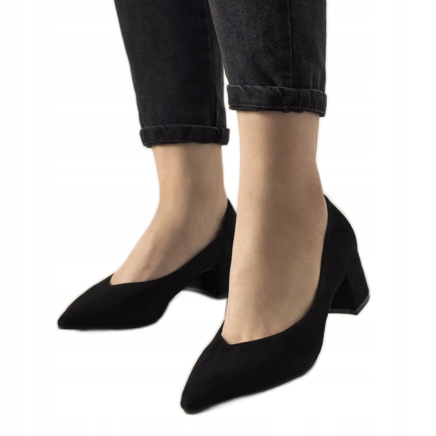 

Czarne Skóra ekologiczna Buty Czółenka r.38
