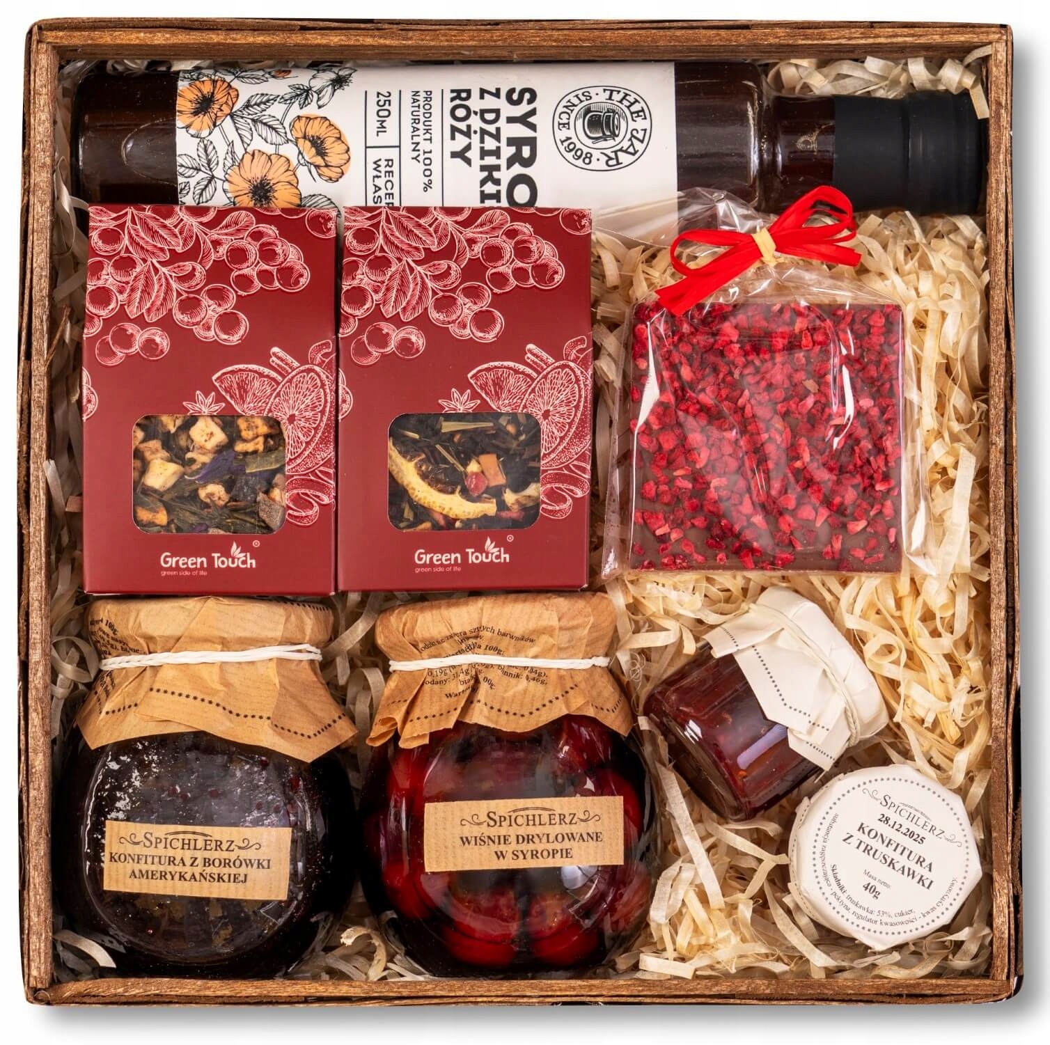 Levně Dárkový Koš dárek čokoláda ovoce džemy čaje sirup přírodní