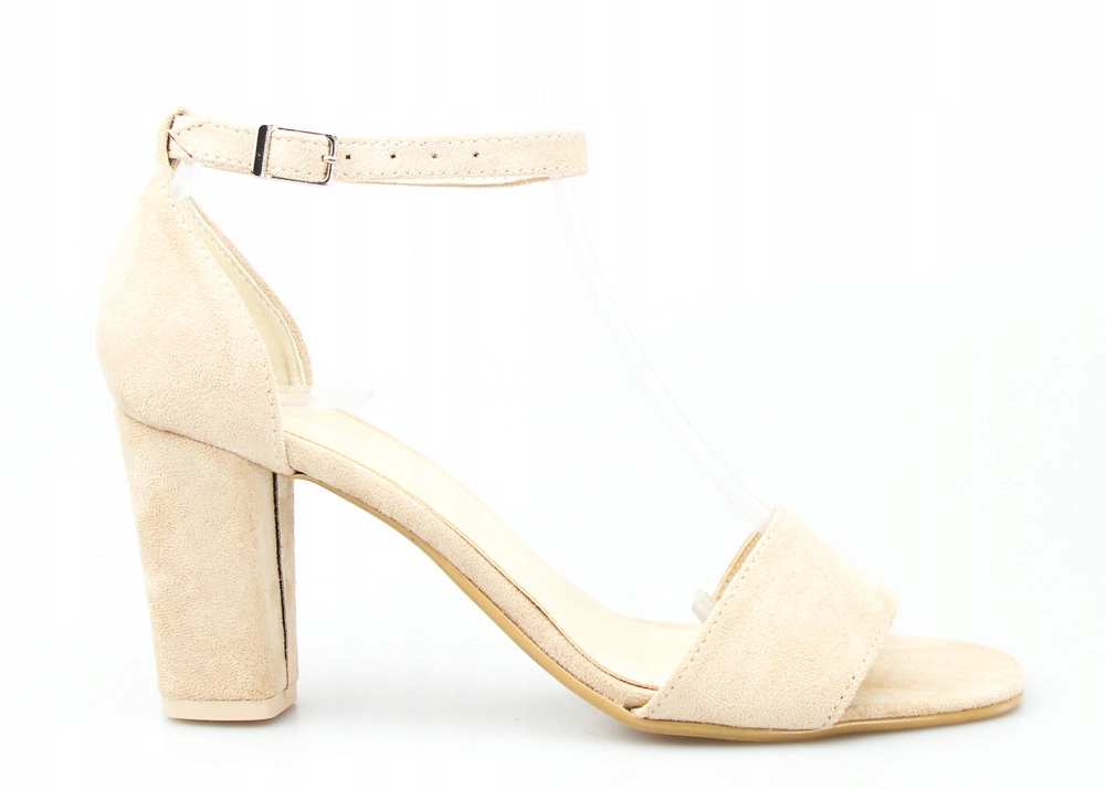 

Beżowe Sandały Obcasy Zamszowe Klasyczne 39