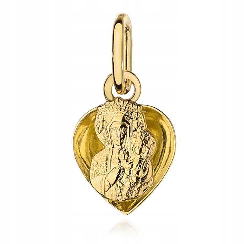 Zlatý Medailonek pr. 585 14k Matka Boží v Srdci Svaté Přijímání Přijímání Krabička