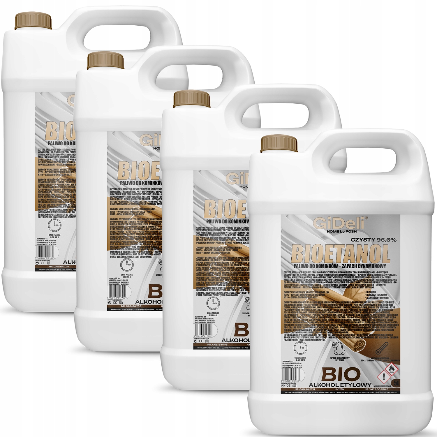 Bioetanol do krbu 4 x 5 l s vůní skořice biopalivo