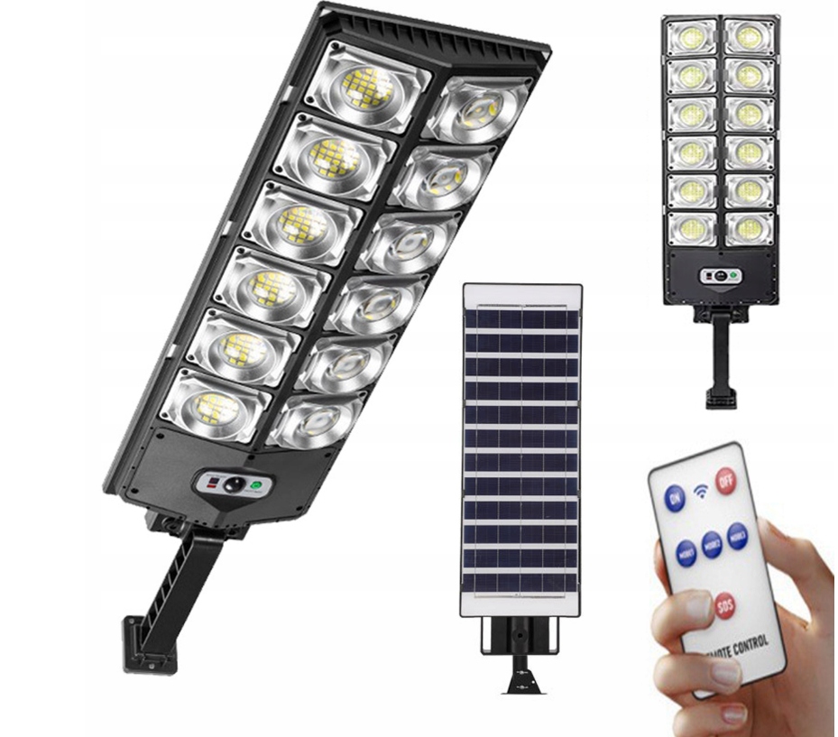 Solární Led pouliční lampa 1200W 360 Cob 6500K Snímač pohybu Ovladač IP65