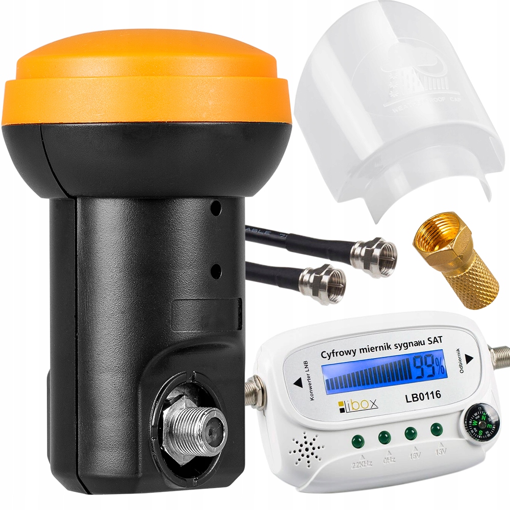 

Zestaw Konwerter Single 4K Miernik Sat Osłona Kabe