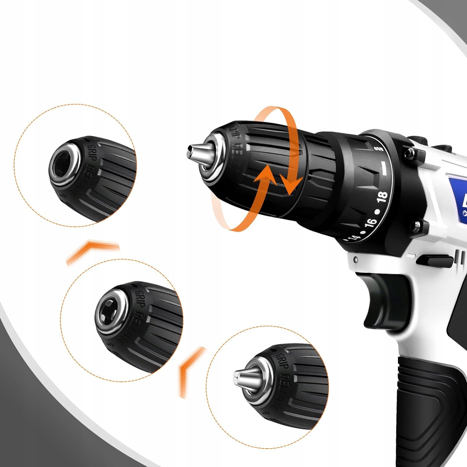 MAŁY WIERTARKO WKRĘTARKA AKUMULATOROWA UDAROWA ZESTAW 16V + TORBA Zasilanie akumulatorowe