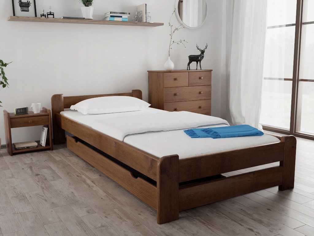 Postel Emily 80 x 200 cm, dub Rošt: S laťkovým roštem, Matrace: Matrace Som