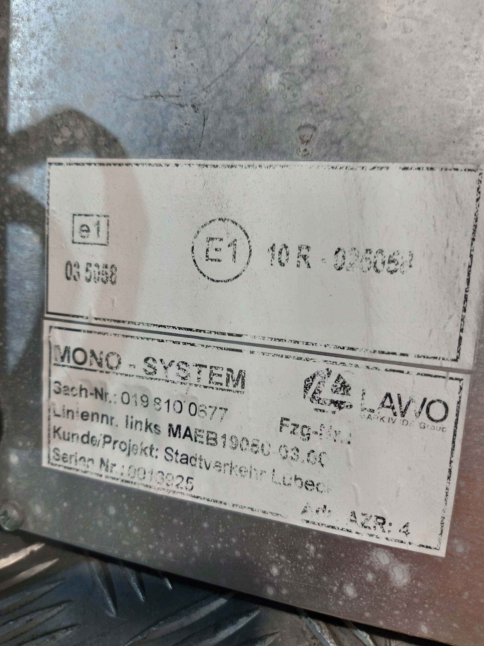 display LAWO MAEB19050-03.00 MONO SYSTEM