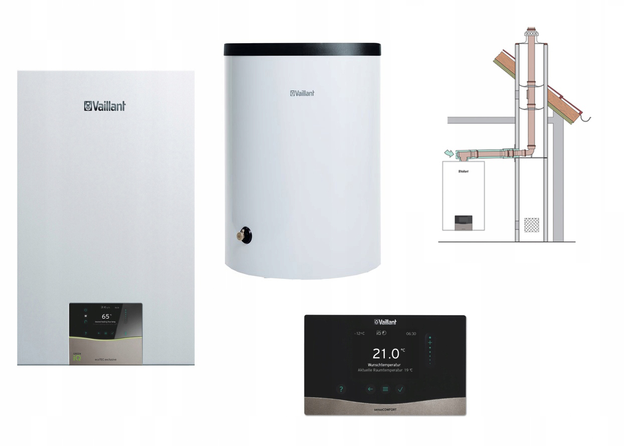 Vaillant zestaw kocioł VC 25CS/1-5+ Vih R 200/6 B+ Vrc 720 Sps Sz