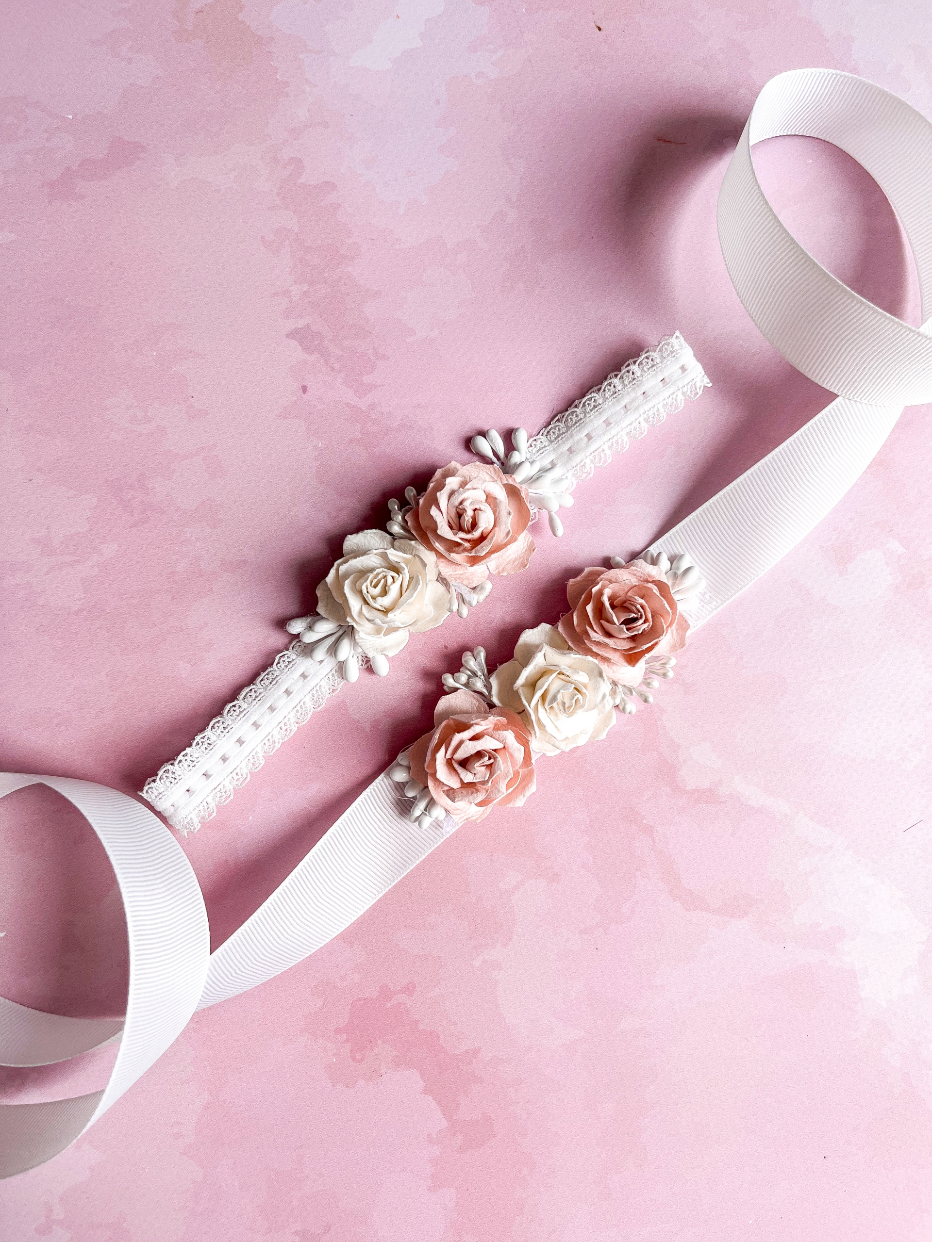 Zestaw pasek i Opaska do Chrztu Na Chrzest Sesja Róż Marka Inna marka