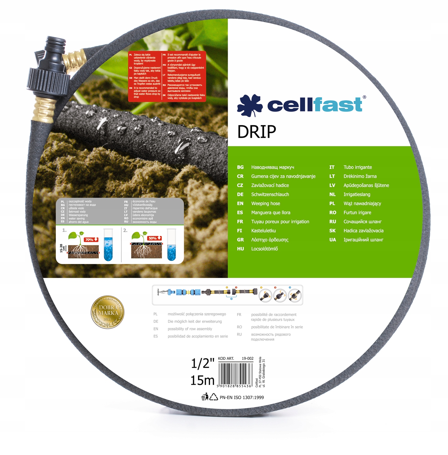 

Cellfast Wąż nawadniający Drip 1/2" 15m (19-0