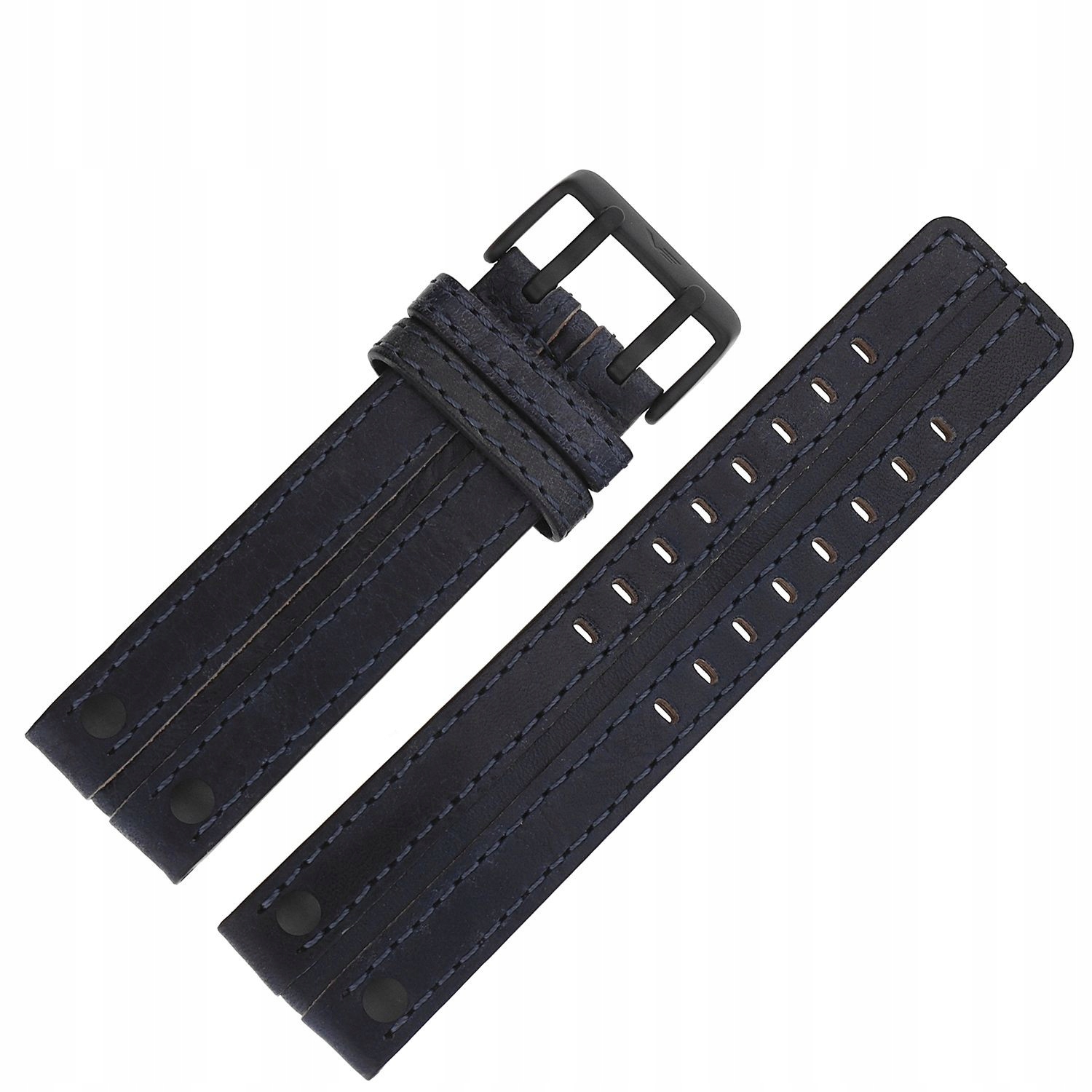 Pásek Expedition kůže (C503) modrý, černá barva