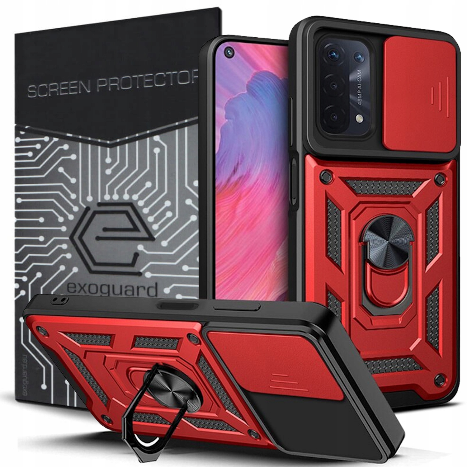 

Case Etui Pancerne+szkło do Oppo A54 5G A74 5G