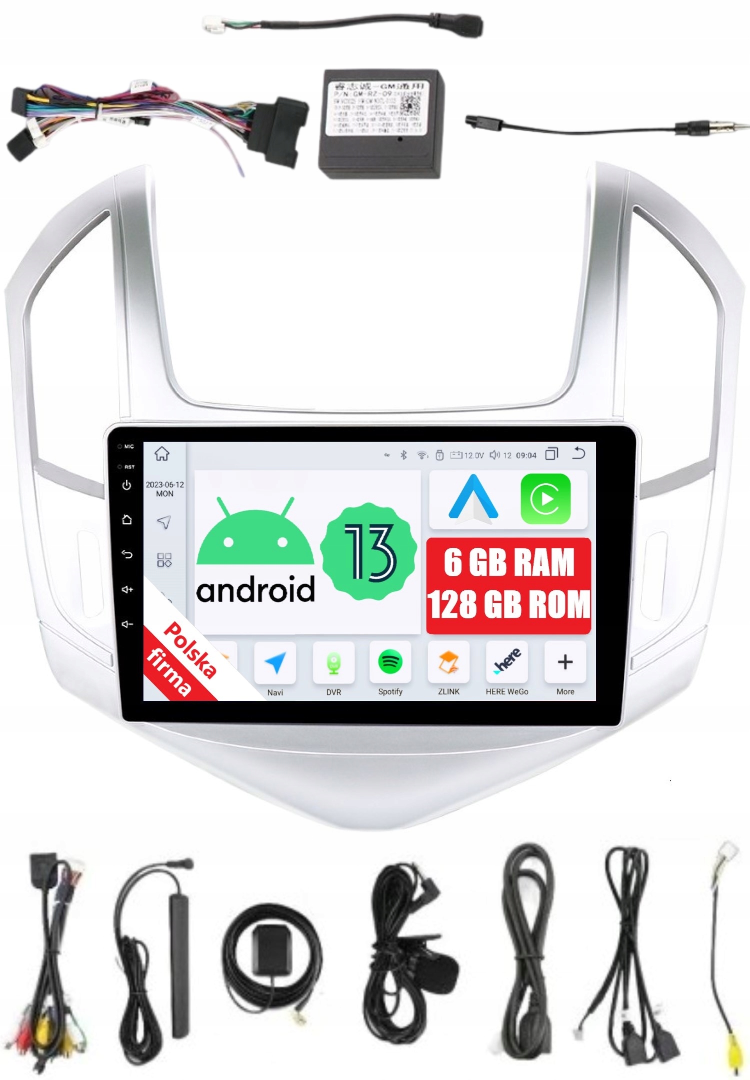 Navigácia Rádio 2DIN Android Chevrolet Cruze 1 A 6/128 Gb Dsp Carplay Lte