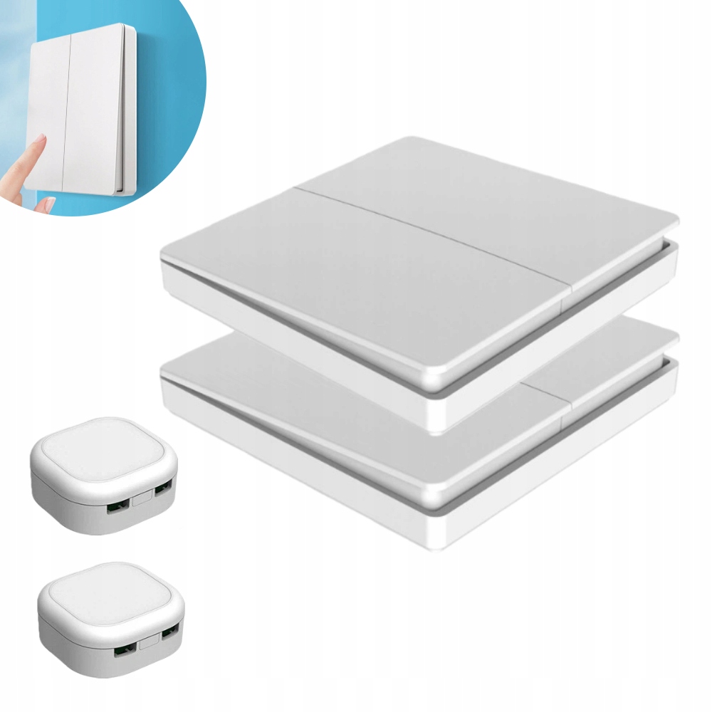 Bezbateriový bezdrátový spínač světel 2 Vysílač 2x Přijímač