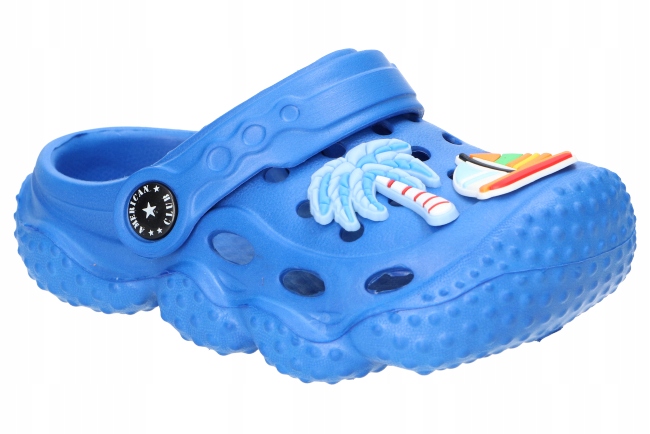 AMERICAN CLUB NH145 LEKKIE KLAPKI DZIECIĘCE, SANDAŁY PIANKOWE ROYAL BLUE 26