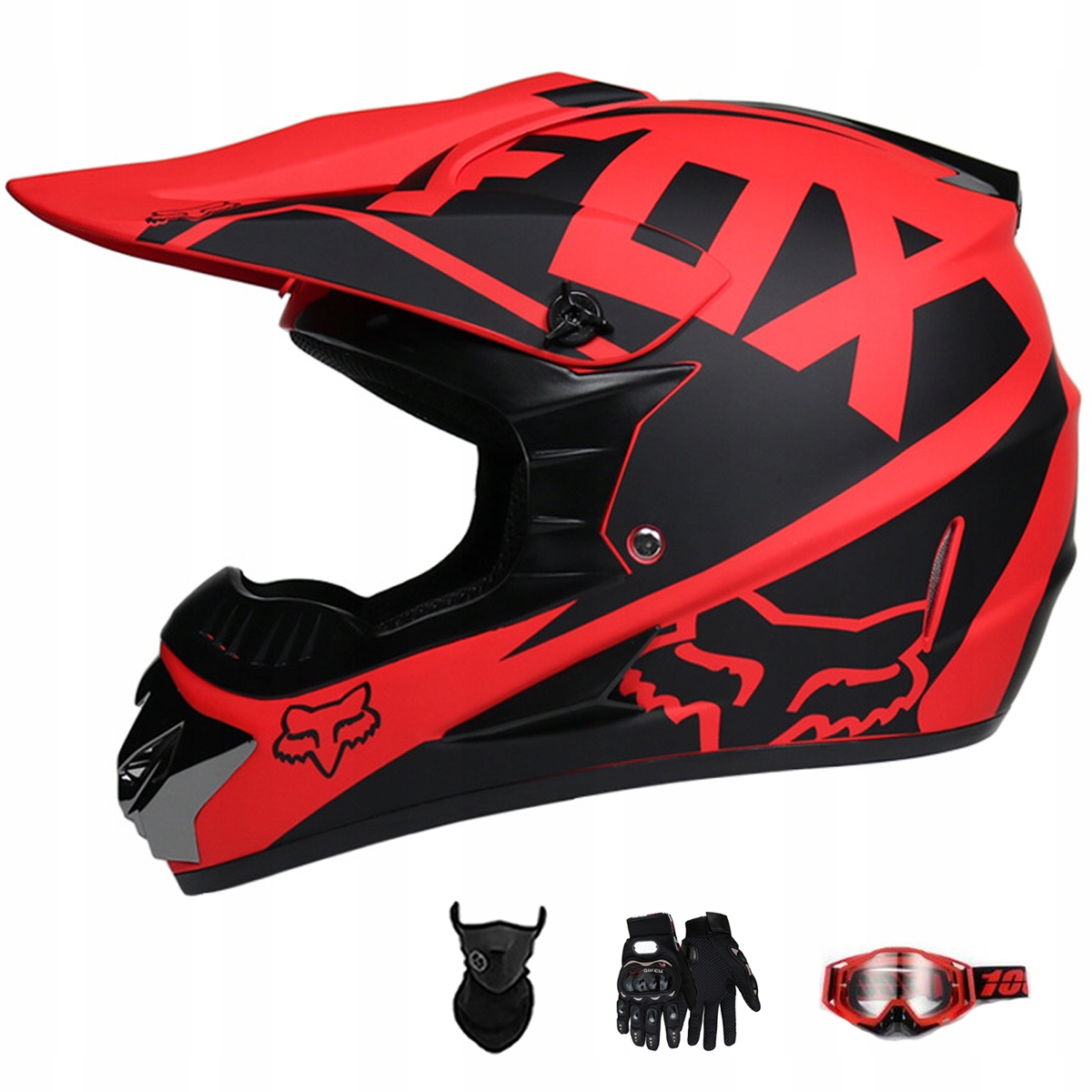 Motocyklová Přilba Crossová Lehká Enduro Quada Brýle Rukavice Maska L