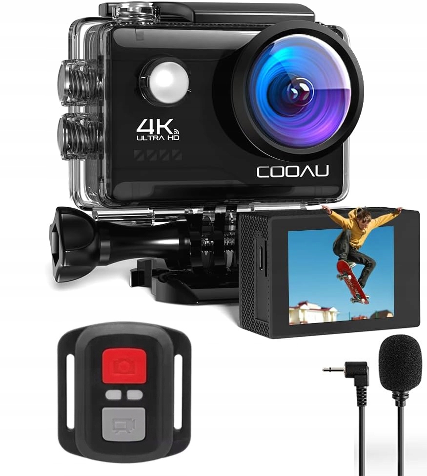 Kamera Sportowa Action Uhd 4K WiFi Eis Wodoodporna LCD 2.0" Akcesoria