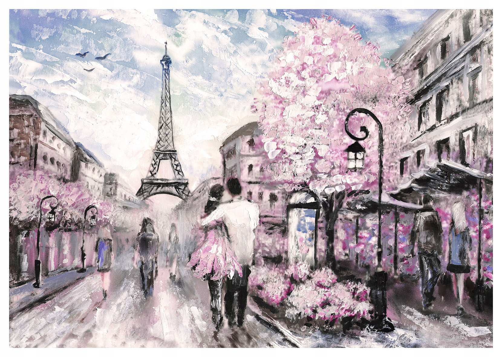 Fototapeta Eiffelova věž Paříž jaro růže 400x280 Romantická nálada lepidlo