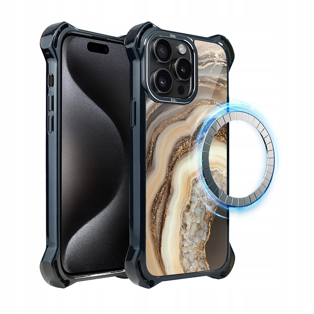 Pouzdro pro iPhone 15 Pro Max Ibizu DropGuard Ultra s MagSafe, Medový achát
