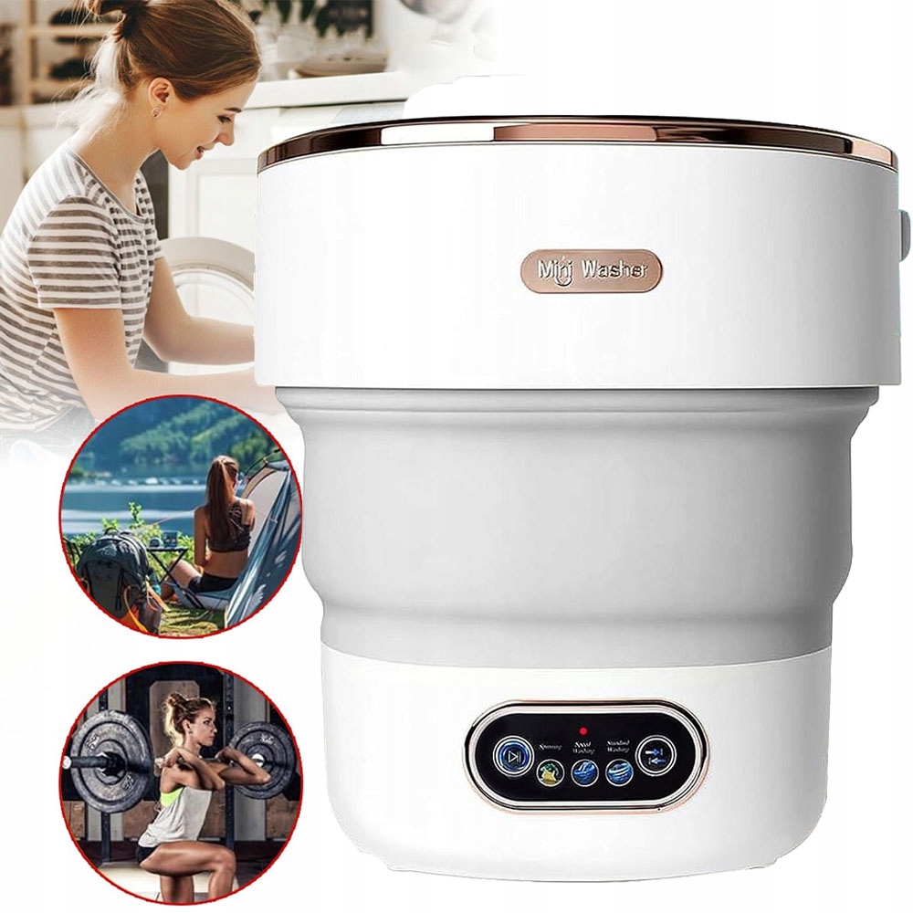 Pralka Przenośna 12L Składana Mini Pranie Do Mieszkania, Camping