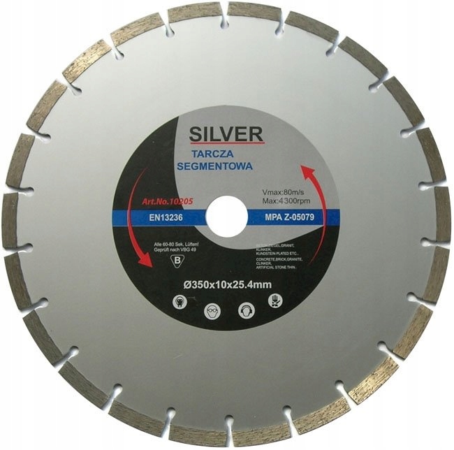 

Tarcza Diamentowa 350 x 25.4 Silver Segment Beton