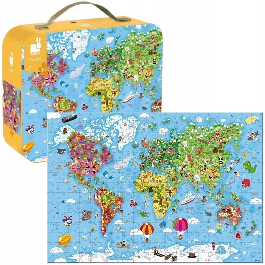 

Puzzle W Walizce Ogromna Mapa Świata 300 el. Janod