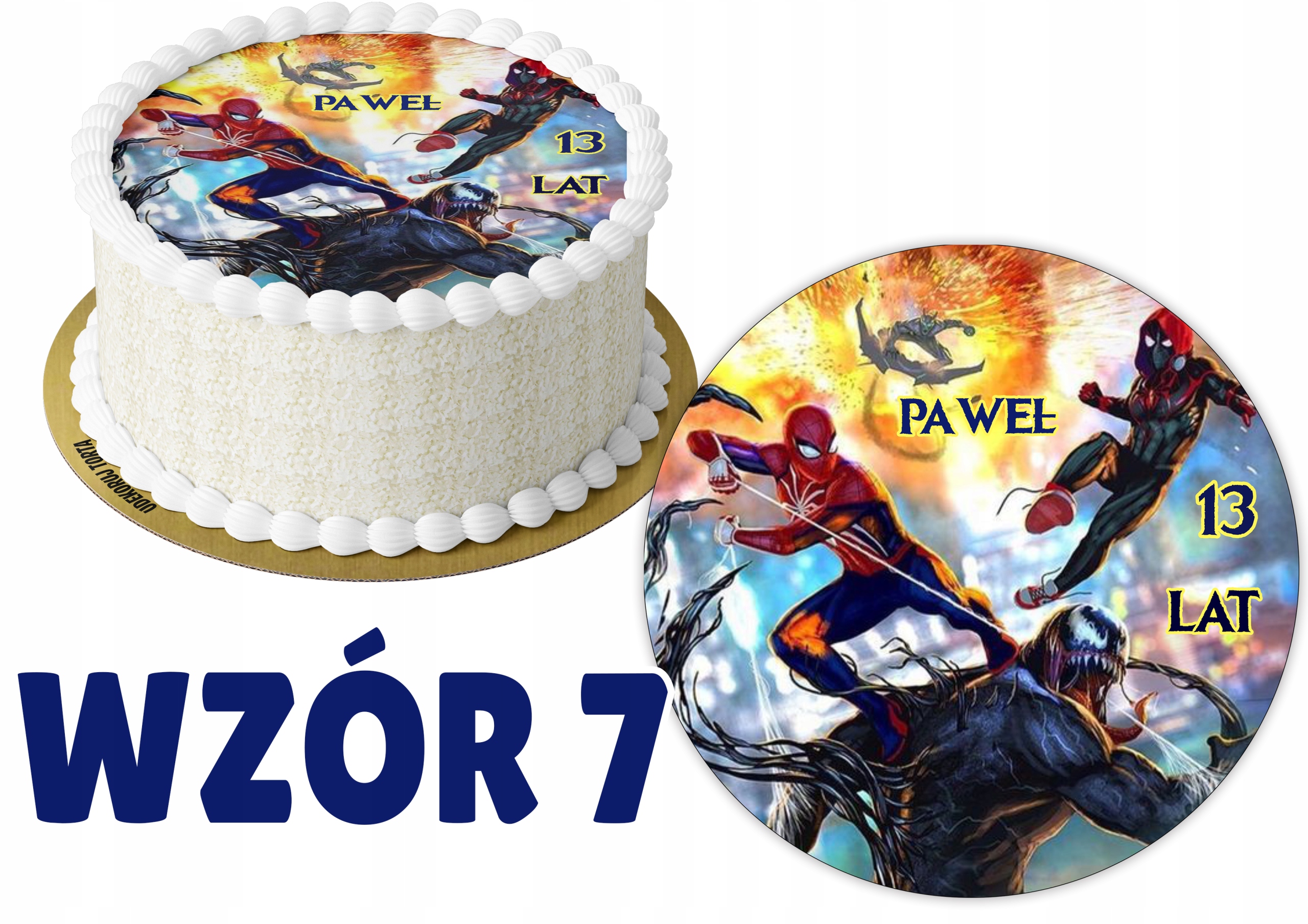 Opłatek z nadrukiem SPIDER-MAN + IMIĘ Kolor wielokolorowy