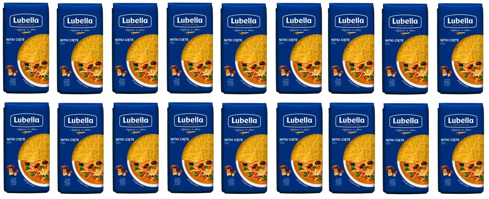 Levně 18 x 400 g Lubella Filini Těstoviny Nudličky řezané Kartonem