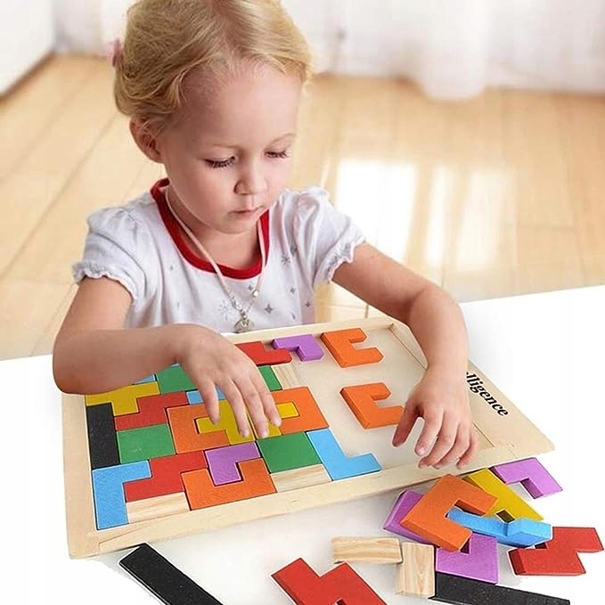DREWNIANE KLOCKI TETRIS UKŁADANKA MONTESORI MONTESSORI PUZZLE Rodzaj zestaw