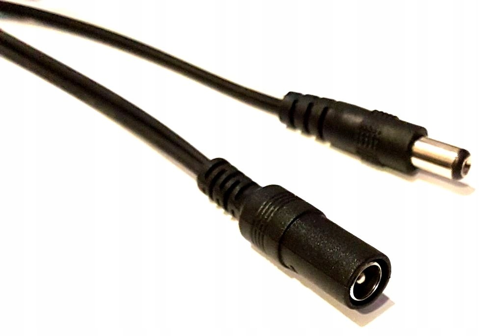 Kabel Przedłużacz zasilania DC 5.5x2.1 wt-gn 1m