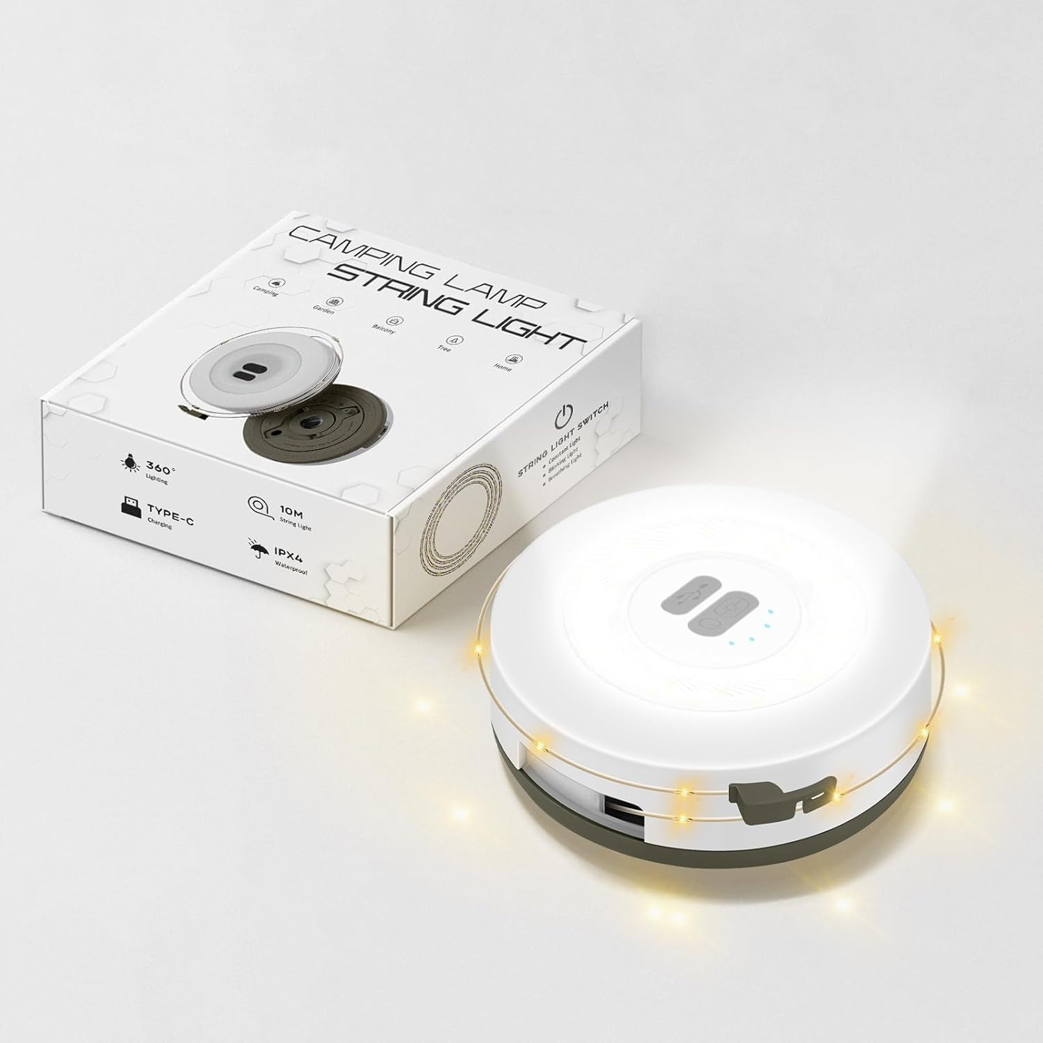 Led Světelný Řetěz 6 M, Kempovací Lampa Do Zahrady, Dekorace