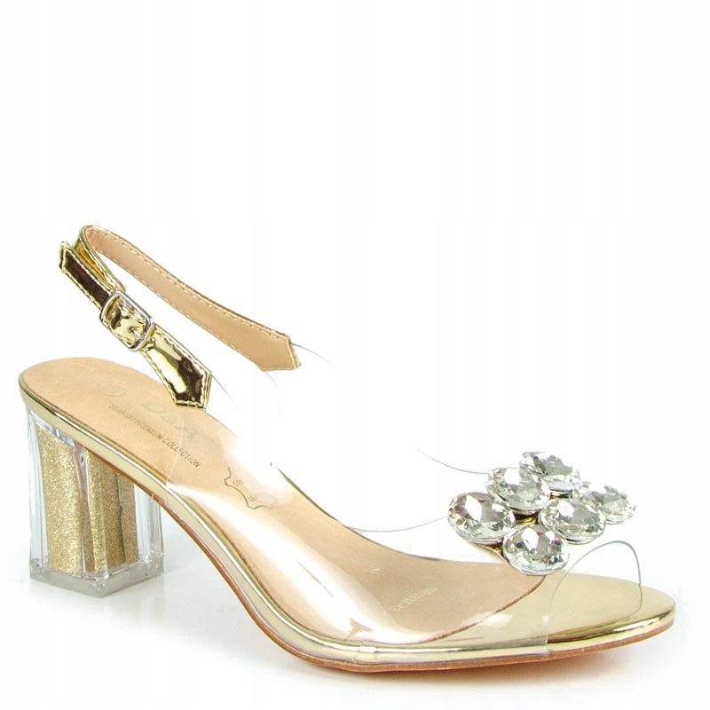S.barski MR1037-43 Transparentní Zlaté Sandály 36