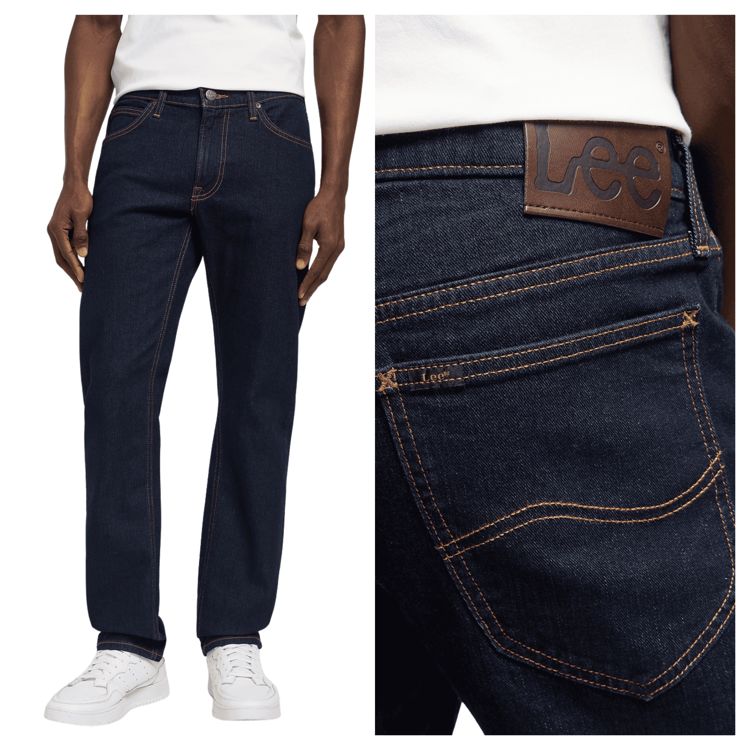 Pánské džínové kalhoty Lee Daren Jednoduché modré bavlněné W32 L30