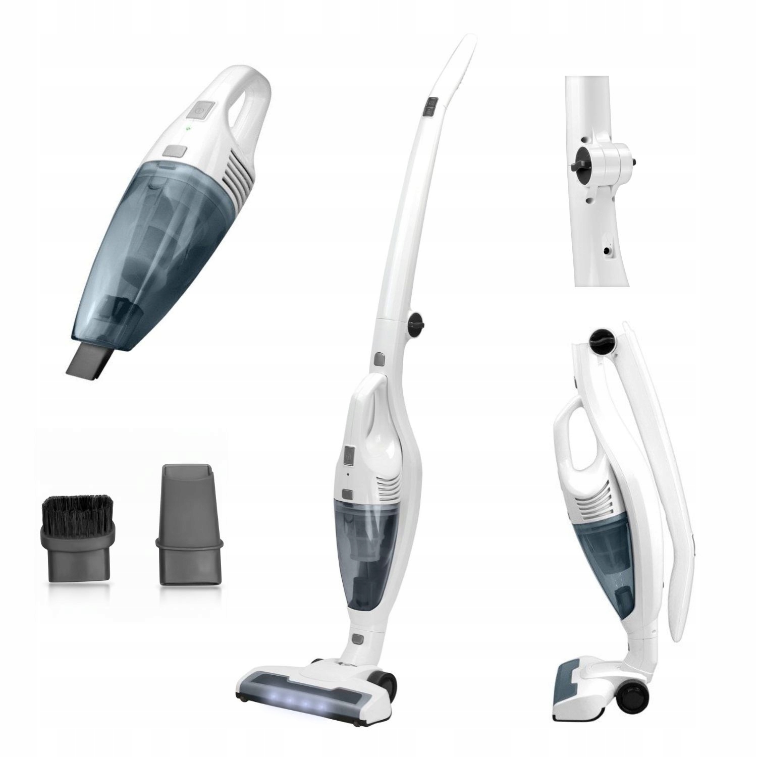 Odkurzacz pionowy bezprzewodowy 2w1 ręczny składany Led lekki 14,4V Łucznik