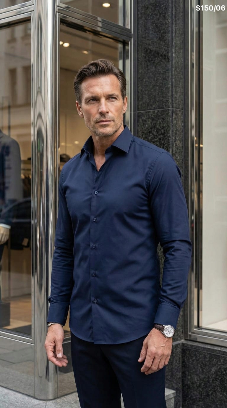 Ego Man košile pánská S0150-05 slim fit L tmavě modrá