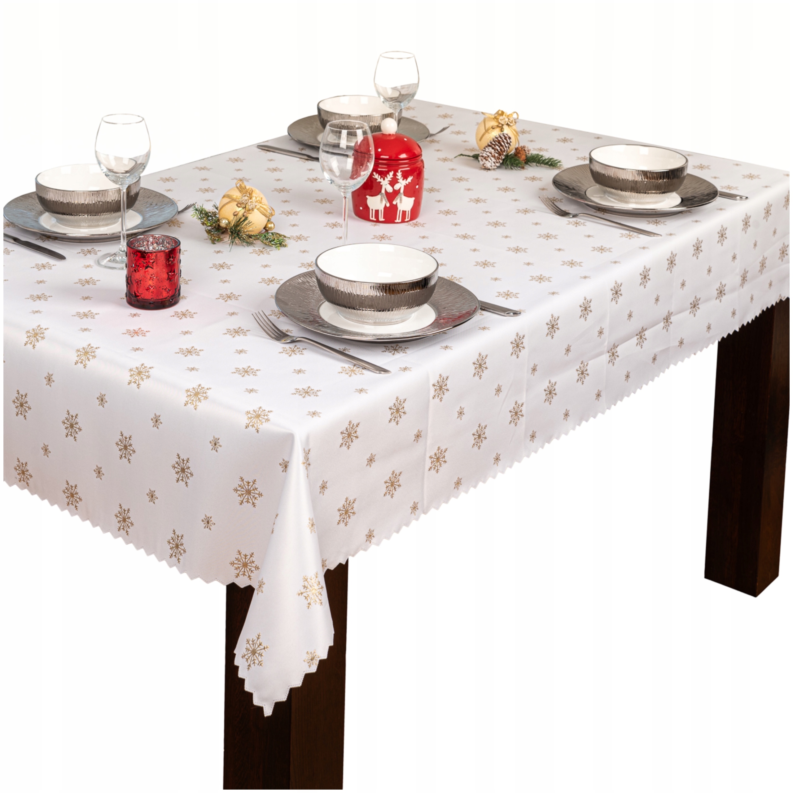Vánoční ubrus Vánoční hvězda 120x300 SW13, zlato