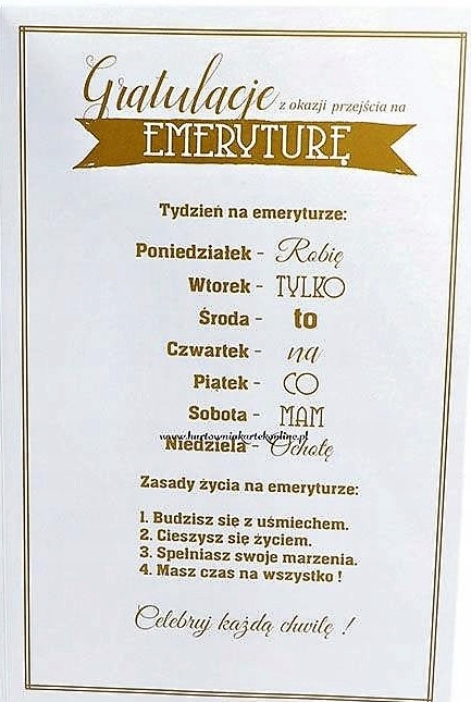 Śmieszna Kartka Gratulacje Emerytura Prezent Kod producenta 656548754859521