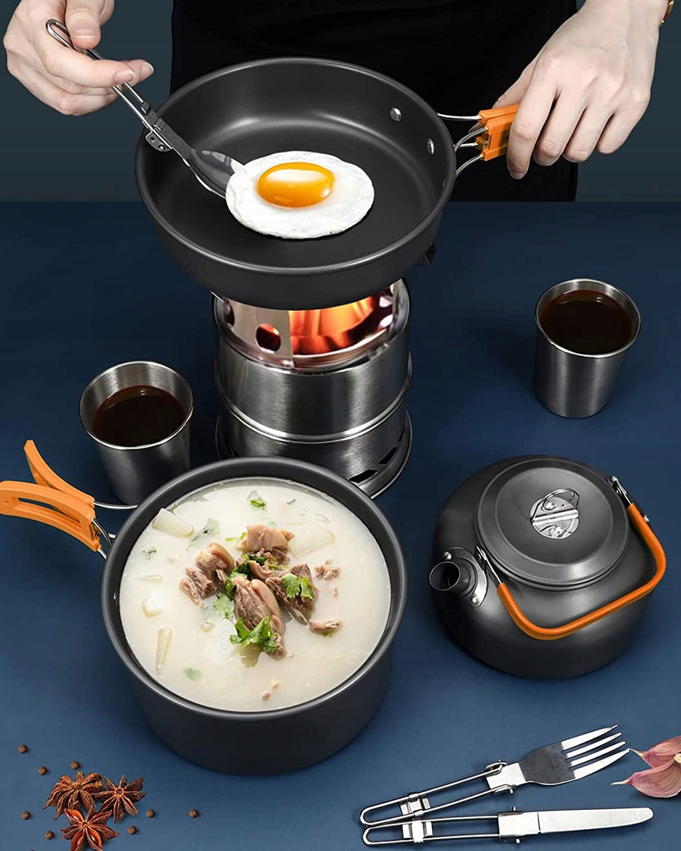 Sada hrnců pro turistické nádobí pod stan ZG5-01 oranžová