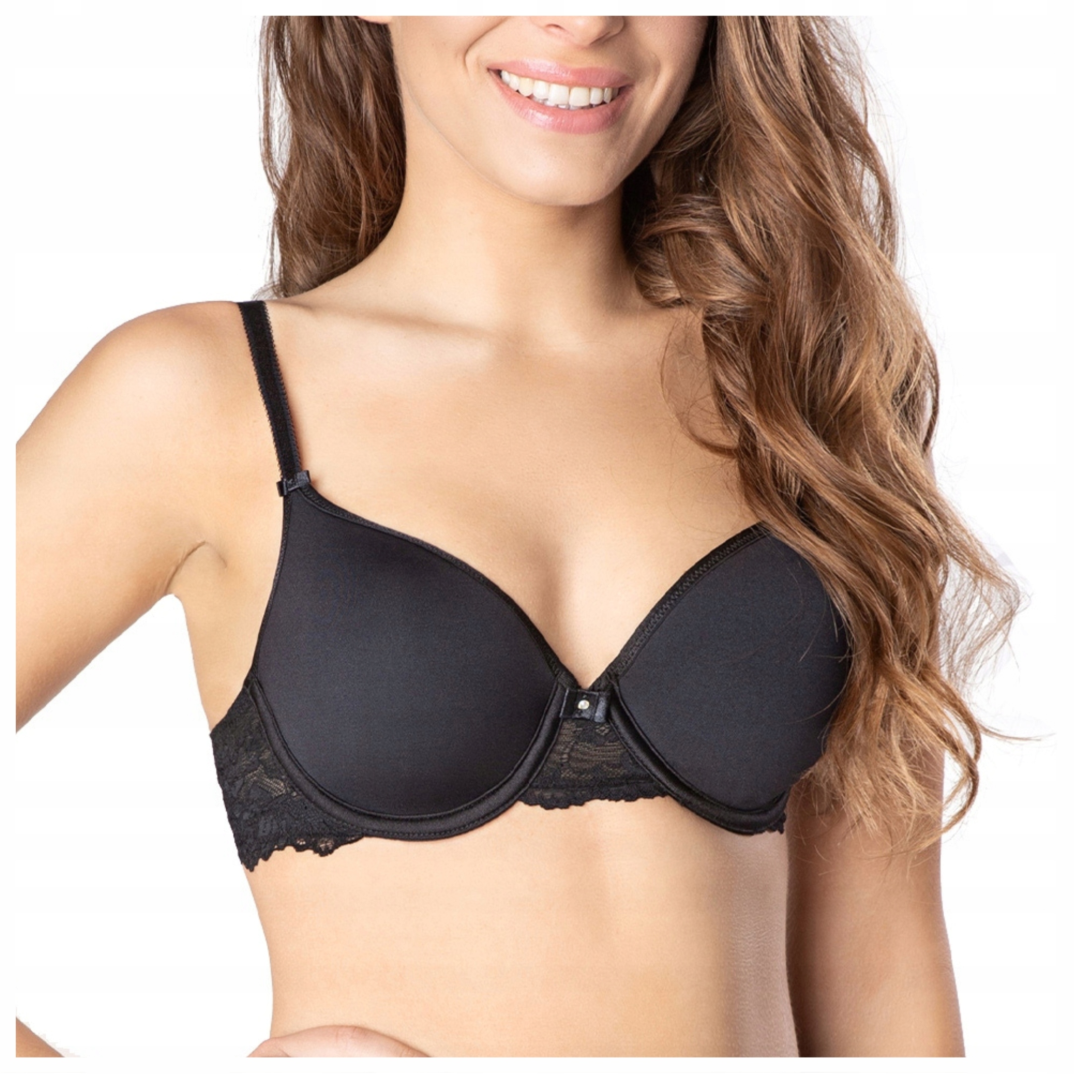 Hladká podprsenka pro velké poprsí černá Wonderful Marilyn 65G