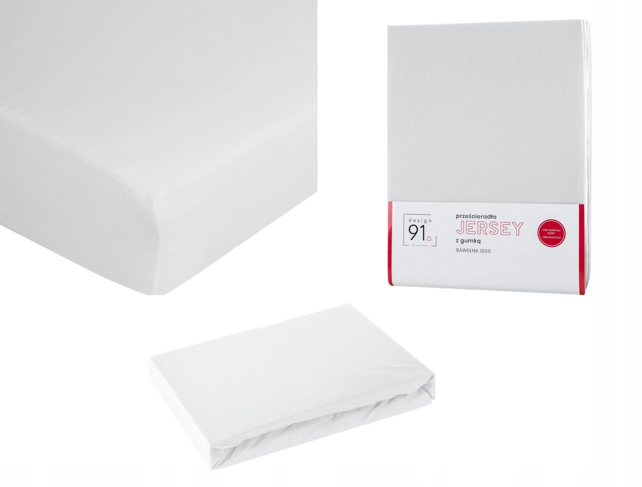 

Prześcieradło z gumką Jersey 140x200 biały