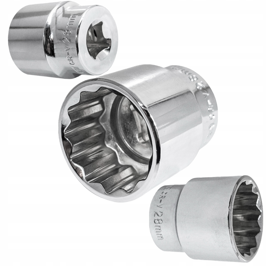 Nasadka Krótka Klucz Nasadowy 28 mm 1/2" 12-KĄTNA Chromowana Richmann C1558