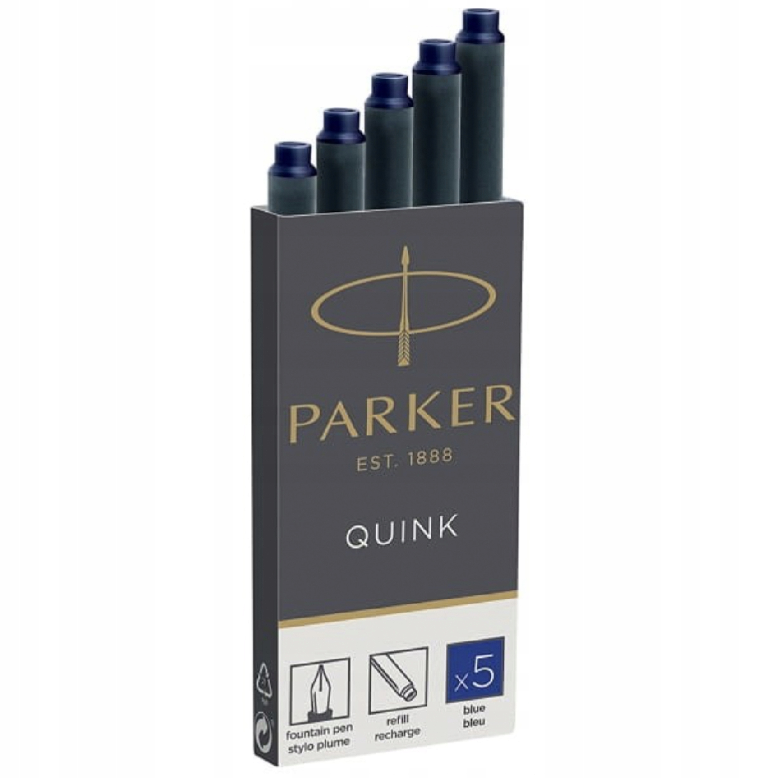 

Naboje Wkłady Długie Parker Quink Niebieskie