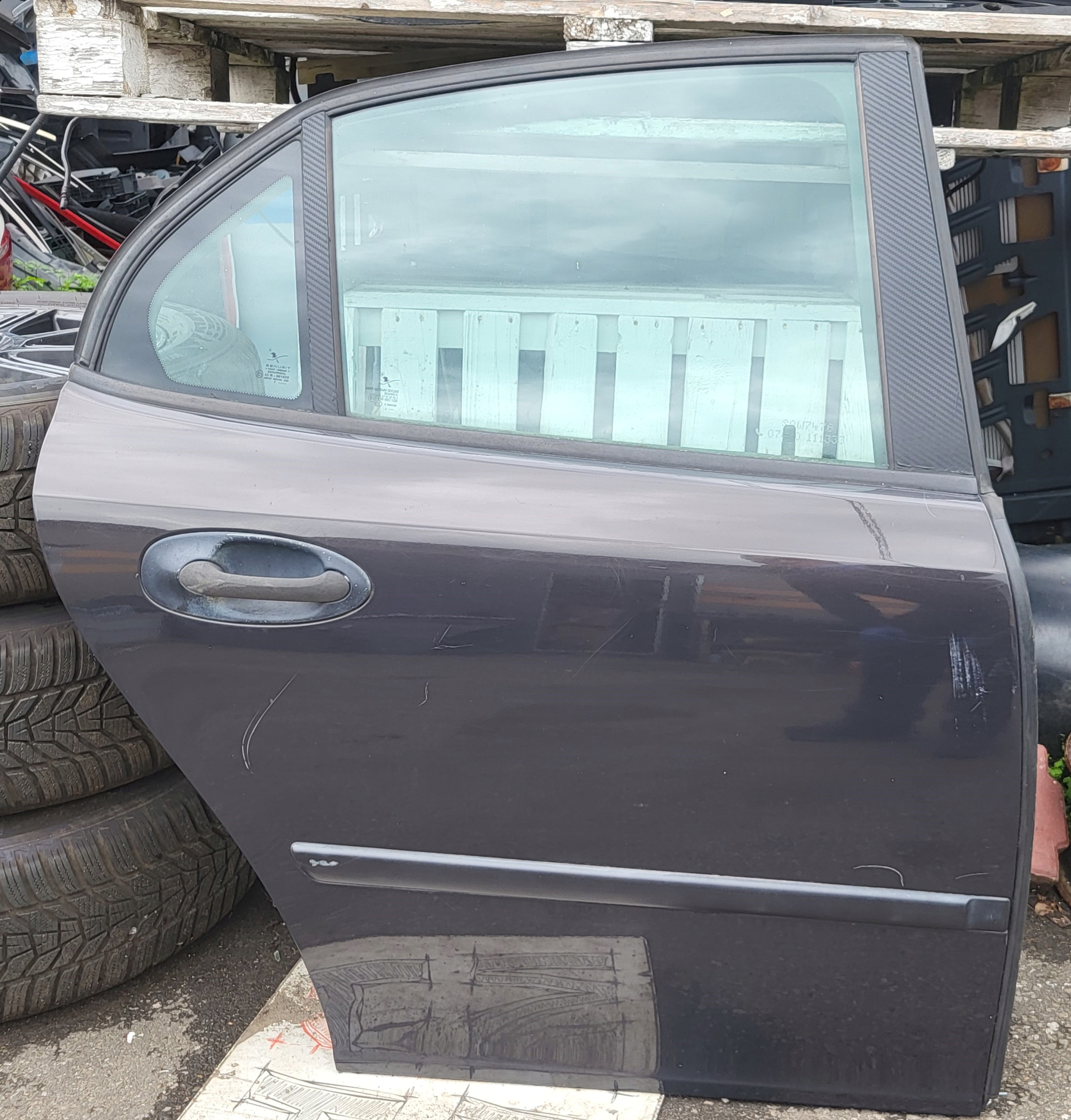 door complete right rear. side window lock lift SAAB 93 9-3 II 2