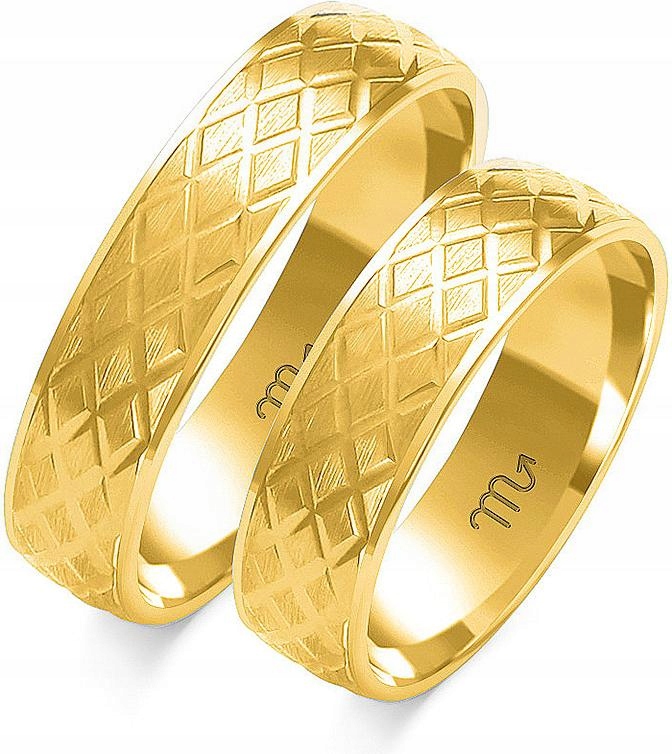 Prsteny s gravírováním zlaté svatební 585, 14 15 16, moderní model gravírování